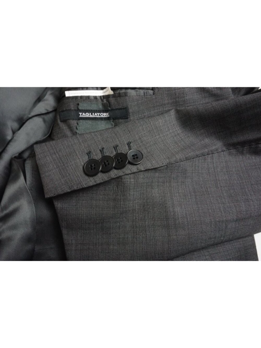 Tagliatore Napoli Gray Pindot S100s Wool 2 Pc Suit Jacket Pant 40R Brand New